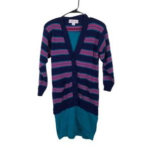 Vintage 1980s striped sweater dress amilano collection size medium academic